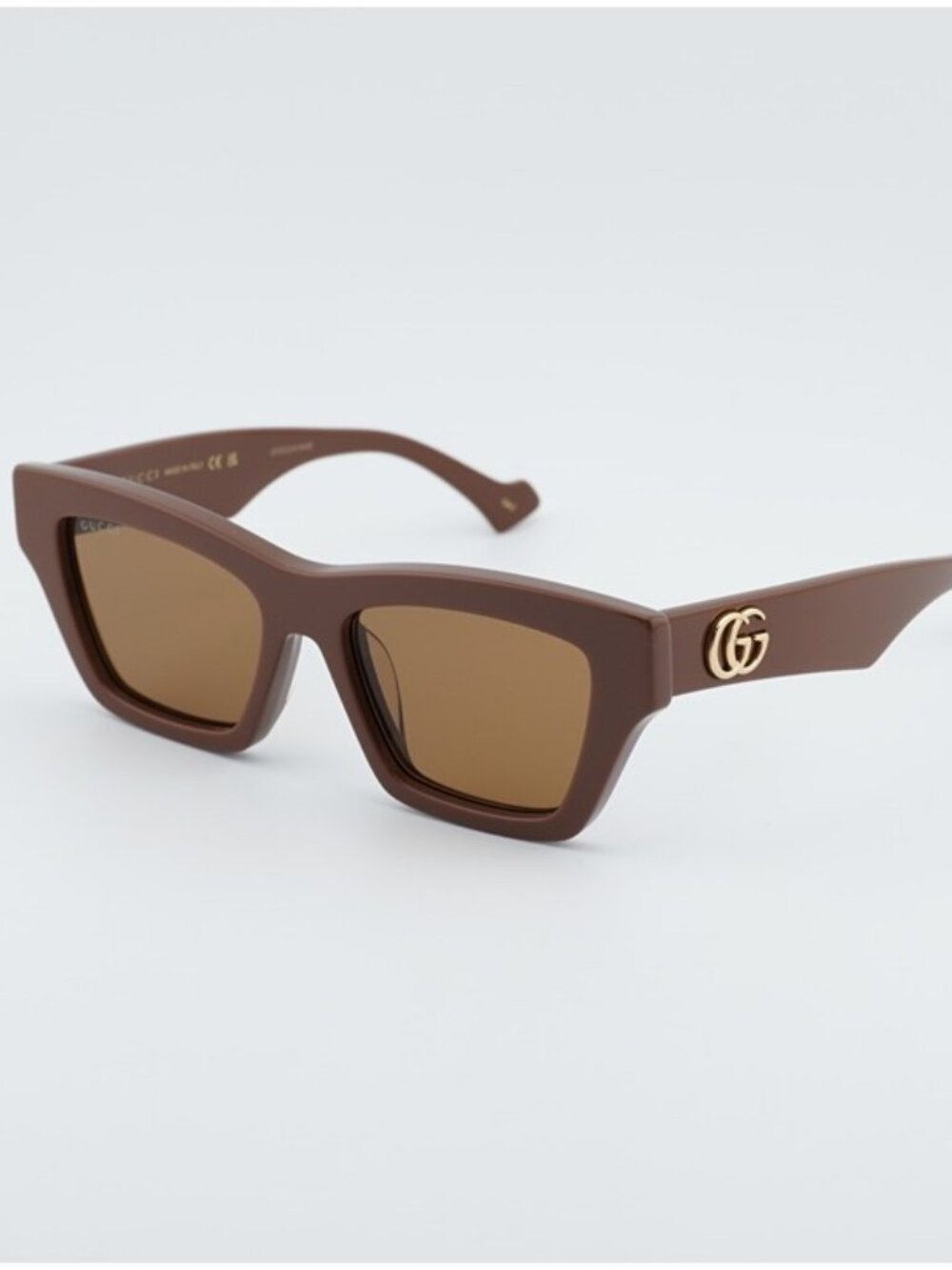 Gucci GG1753S 005 Sunglasses Brown Cat Eye Frame, Brown Lenses